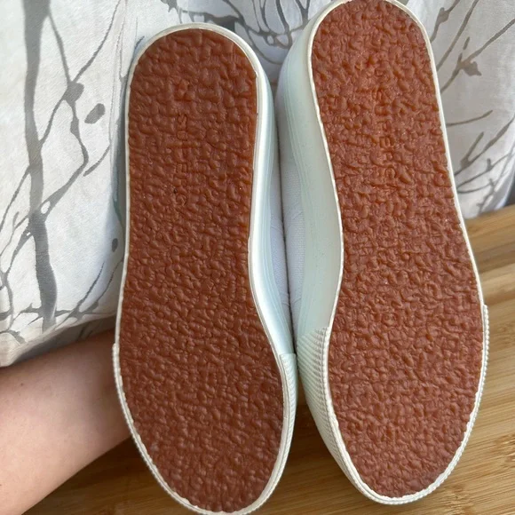 NWOB Superga Women's White Canvas Platform Sneakers - Picture 6 of 7